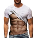 T-SHIRT ZABAWNA KOSZULKA WZÓR 3D MUSKULATURY XL