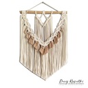 макраме бохо украшение на стену маленькое экрю бежевого цвета