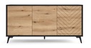 PIASKI DIAMOND Komoda 154x39x77cm dub evoke/čierna