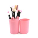 ZESTAW PĘDZLI DO MAKIJAŻU +ETUI/TUBA RÓŻOWE 12SZt