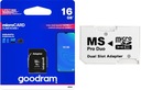 АДАПТЕР MS PRO DUO + ​​GOODRAM 16 ГБ КЛАСС 10 SONY PSP