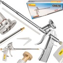 PISTOLET DO PIANKI PIANY MONTAŻOWEJ METALOWY NIKIEL 2 KOŃCÓWKI WĘŻYK 20 CM