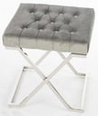Sivý sedák stolička taburetka puf strieborné nožičky Hĺbka nábytku 44 cm