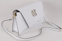 Massimo Contti kabelka poštárka biela prírodná koža cez rameno Výška 19 cm