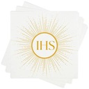 БУМАЖНЫЕ САЛФЕТКИ БЕЛОЕ ЗОЛОТО ПЕРВОЕ СВЯТОЕ ПРИЧАСТИЕ IHS 20 ШТ.