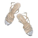 Strieborné sandále Bayla Elegantné sandále Dominujúca farba strieborná