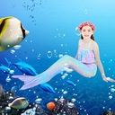 5 шт. детский купальник с хвостом русалки для плавания, комплекты бикини для девочек