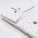 Elegantná biela PREMIUM pánska košeľa s lycrou s drobnými vzormi SLIM-FIT Veľkosť L