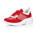 RIEKER - REMONTE Красные кожаные кроссовки D4100