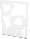 Podpórka do książek Zakochani Solidna Metal Biała