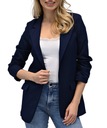 Куртка женская темно-синяя с драпированными рукавами S/36