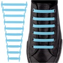 Шнурки резиновые без завязок для обуви, эластичные, плоские, синие.