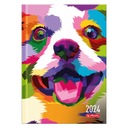 Ежедневник-календарь А5 POP-ART для заметок Блокнот Блокнот разноцветный собачка 2024