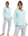 Красивые женские пижамы 2XL GANIKA XXL с длинными рукавами, длинные брюки, хлопок