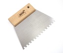 SZPACHLA METALOWA ZĘBATA 180 MM ZĄB 6X6 MM DREWNIANA RĄCZKA