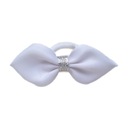 Gumka do włosów pin up kokarda biała srebrna