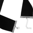 Бархатное колье-чокер, черное, регулируется, 1,5 см.