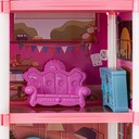 Domek dla lalek willa różowa DIY 4 poziomy mebelki 61cm Wiek dziecka 0 +