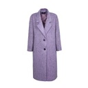 Stredne dlhý dámsky vlnený kabát Purple Notch Golier Lon