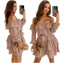 СТИЛЬНОЕ ИСПАНСКОЕ ПЛАТЬЕ, Оборки, Пояс, L/XL