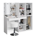 TOALETKA ISABELLE Z SZAFKAMI TABORETEM I LED VICCO