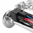 КЛАКСОН TIR ТРУБКА ФАНФАРА КОМПРЕСОР 12V ГОЛОСНА ПНЕВМАТИЧНА 600DB ХРОМ  фото 7