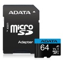 Adata microSD Premier 64 ГБ UHS1/CL10/A1 + адаптер