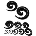 Спиральный расширитель для ушей, черный 2 мм