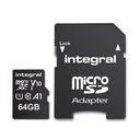 Карта памяти INTEGRAL microSDXC 64 ГБ + адаптер