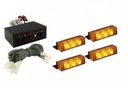 ПРЕДУПРЕЖДАЮЩАЯ СИГНАЛИЗАЦИЯ СТРОБоскопы 4 x 3 светодиода ОРАНЖЕВЫЙ ЖЕЛТЫЙ