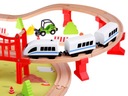 Деревянный поезд детский, транспортная база, кран, поезд, рельсы ZA4830