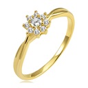 ЗОЛОТОЕ ОБРУЧАЛЬНОЕ КОЛЬЦО 585 14 К ЦИРКОНИЙ R15