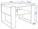 Stolik kawowy KARO ława czarno biały stół 65 salon Głębokość mebla 53.6 cm