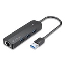 VENTION HUB 3x USB3.0 LAN 1 Гбит + Блок питания 0,15 м