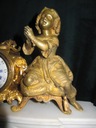 -OBNIŻKA--Brąz Złocony figuralny zegar kominkowy z XIXw Marka Japy Freres