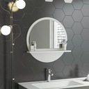 Белое настенное зеркало с полкой 45 СМ.