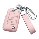 CUERO CUERPO LLAVE PARA COCHE PROTECCIÓN CADENA CONVIENE PARA VW GOLF 7 SEAT IBIZA SKODA D-PINK 