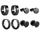 Мужские серьги хирургическая сталь 4 пары черные колеса