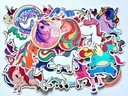 НАКЛЕЙКИ ВОДОНЕПРОНИЦАЕМЫЕ MIX UNICORN 50 ШТ.