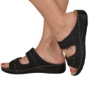 ПРОШИВАННЫЕ ЖЕНСКИЕ ТАПОЧКИ НА ТЕХНИКЕ, ПЕНА, КОЖА, НА ЛИПУЧКЕ