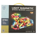 Magnetické kocky LED magnetic sticks veľké svietiace tyčinky pre malé dz Minimálny vek dieťaťa 3