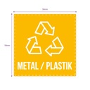 Naklejka recykling segregacja PLASTIK 5cm