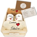 СВАДЕБНЫЙ ПОДАРОК ​​СВАДЕБНЫЕ ПОЛОТЕНЦА КРУЖКИ ГОДОВЩИНА СВАДЬБЫ ЖЕНЕ МУЖУ ОТКРЫТКА