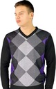 Y2898 Pierre Cardin Crew and V-Neck Argyle Knitted Jumper Pánsky sveter XL Kód výrobcu MA207509-06-VN