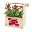 ДЕРЕВЯННЫЙ ЦВЕТОЧНЫЙ ГОРШОК ПОДАРОК ​​МАМЕ НА ДЕНЬ МАТЕРИ