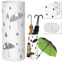 PARASOLNIK STOJAK NA PARASOLE NOWOCZESNY BIAŁY OCIEKACZ TACA NA WODĘ