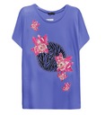 bluzka t-shirt z aplikacja ALLI 48/50/52 3xl 4xl róż Fason prosty