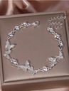 Серебряный браслет-бабочка с бриллиантами ДЛЯ ДЕВОЧКИ, серебро 925 пробы, для первого причастия