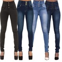 Dámske džínsy so strečom a vysokým pásom Stredová část (výška v páse) vysoká