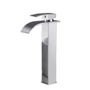 ВЫСОКИЙ Смеситель для умывальника на столешнице, хромированный смеситель